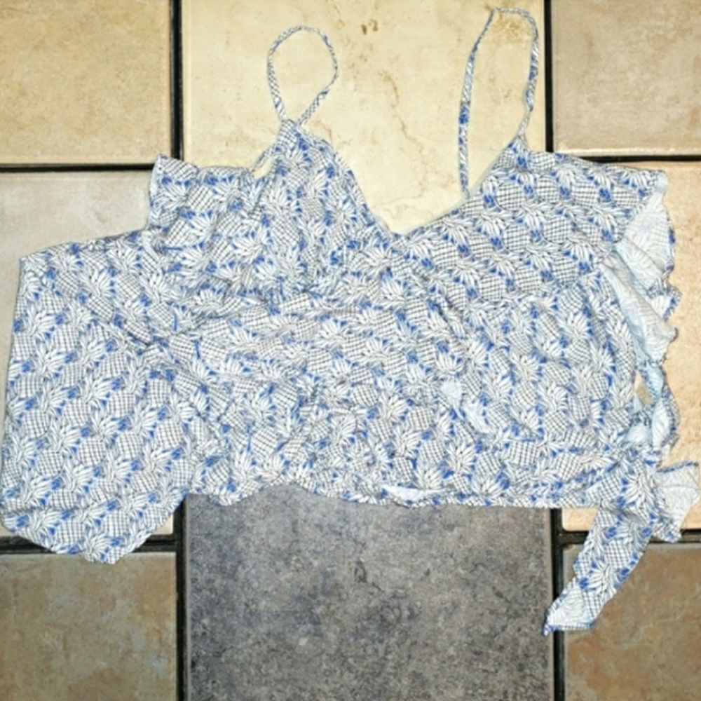 Anthropologie Maeve Imelda Pineapple Ruffle Blouse - Picture 5 of 9